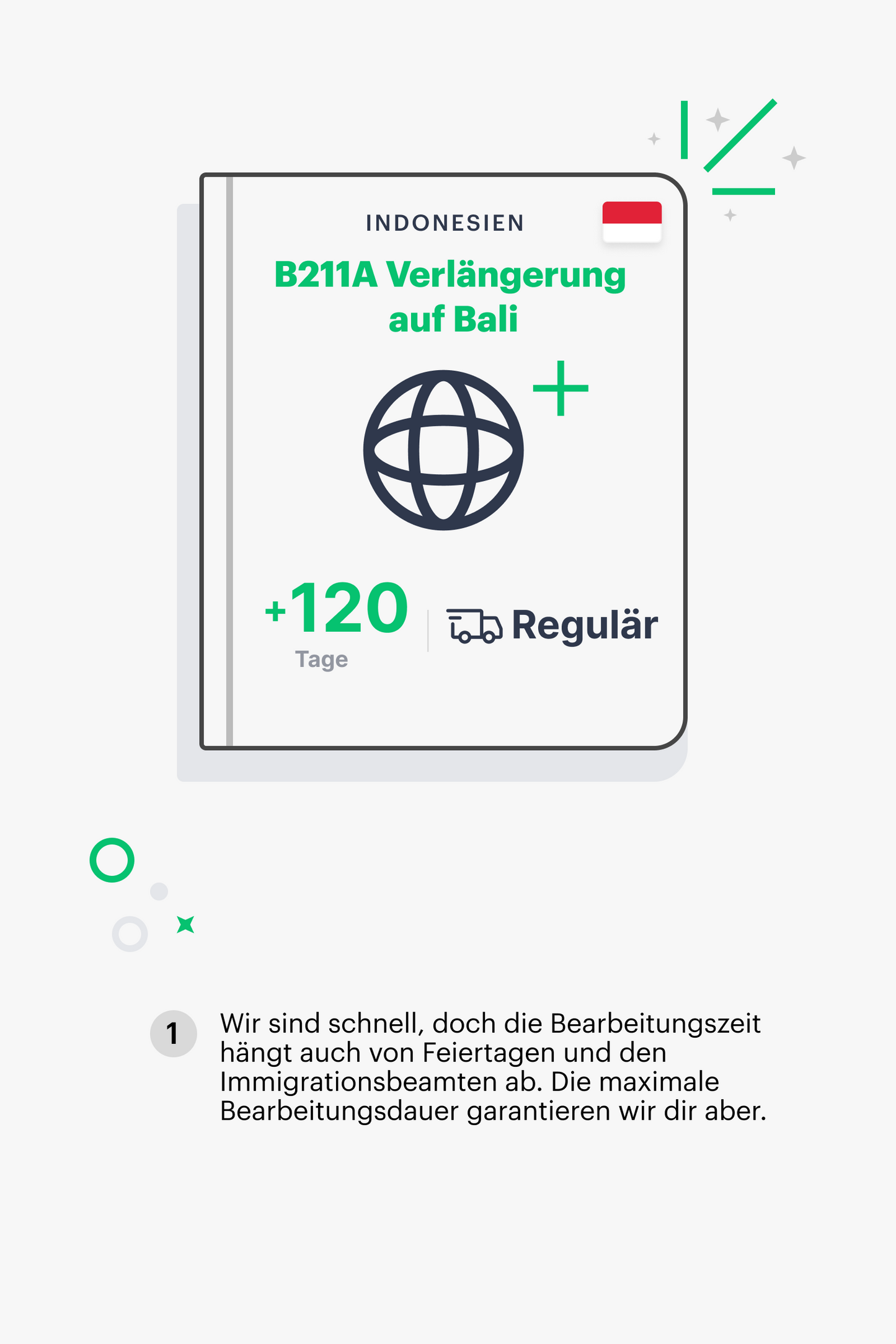 B211A Verlängerung auf Bali